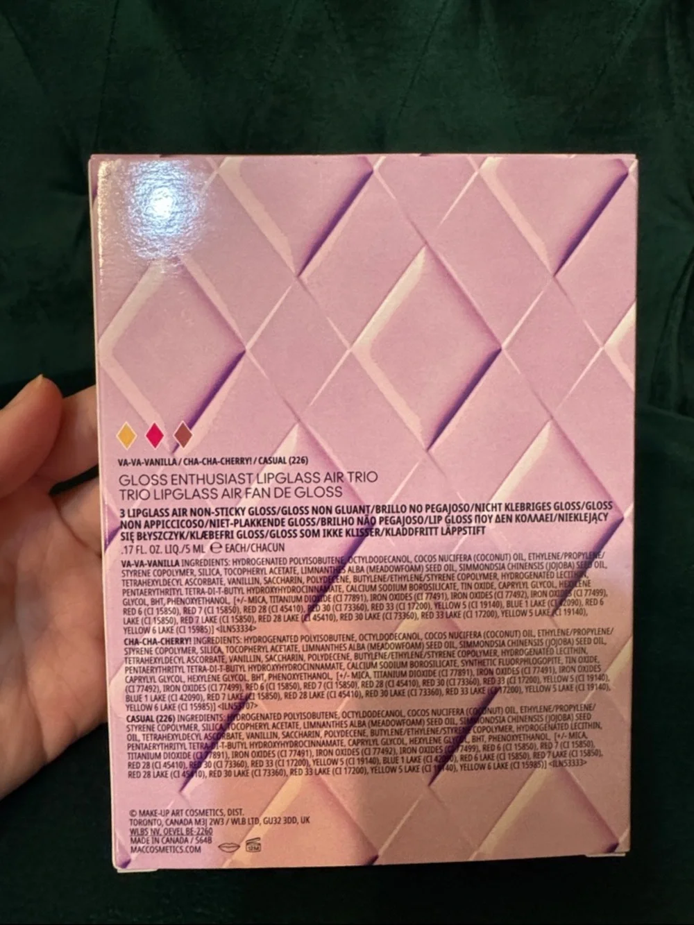 MAC Cosmetics Lipglass Air Trio - Pink, Rose & Gold Shimmer - Picture 3 of 5